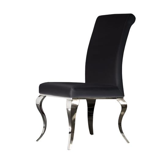 CHAISE BARROQUE ACERO NEGRA