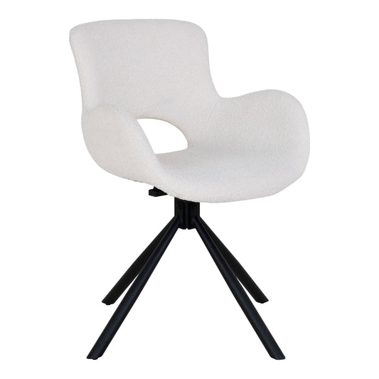 Amorim Dining Chair - Chaise de salle à manger, en bouclé blanc cassé avec pivot - vendu par 2