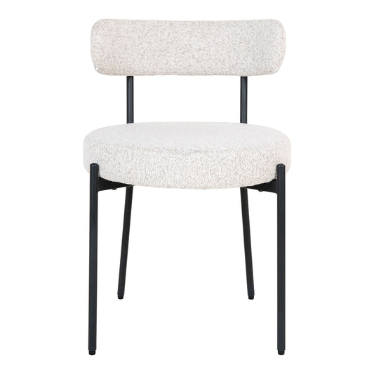 Badalona Dining Chair - Chaise de salle à manger, bouclé blanc avec pieds noirs, HN127 - vendu par 2