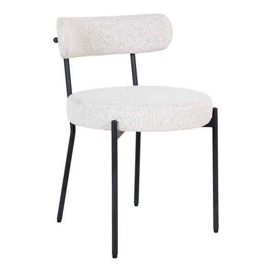Badalona Dining Chair - Chaise de salle à manger, bouclé blanc avec pieds noirs, HN127 - vendu par 2