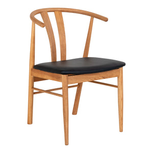 Artenara Dining Chair - Chaise de salle à manger, bois de chêne avec assise en PU, naturel/noir - vendu par 2 Artenara Dining Chair - Chaise de salle à manger, bois de chêne avec assise en PU, naturel/noir - vendu par 2