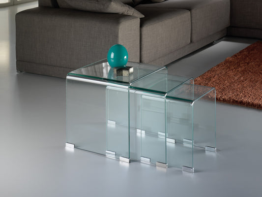 TABLES GIGOGNES GLASS TRANSP