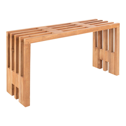 Banc Benidorm - Banc en bois de teck, nature, 9x3x49 cm