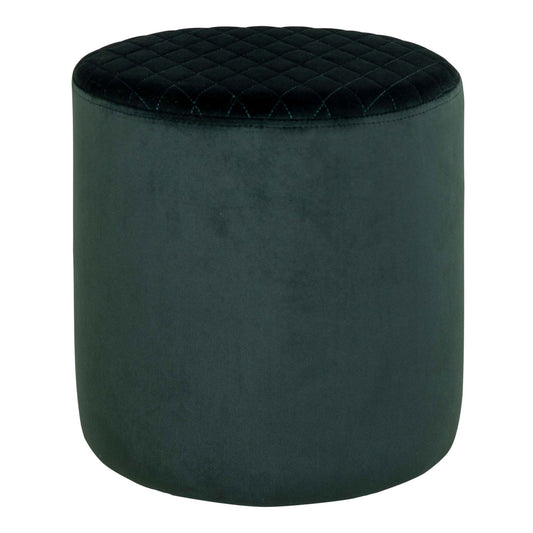 Ejby Pouf - Pouf en velours, vert foncé, Ø34x36 cm, HN126
