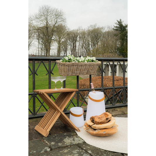 Erto Tabouret - Tabouret en bois de teck, nature