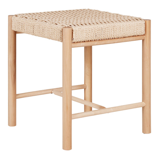 Abano Tabouret - Tabouret en peuplier avec assise en osier naturel, naturel