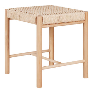 Abano Tabouret - Tabouret en peuplier avec assise en osier naturel, naturel Abano Tabouret - Tabouret en peuplier avec assise en osier naturel, naturel