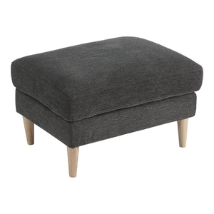 Pouf Bologna - Pouf, gris foncé avec pieds en bois naturel, HN145 Pouf Bologna - Pouf, gris foncé avec pieds en bois naturel, HN145