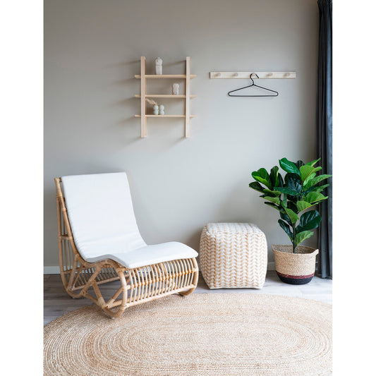 Vapi Pouf - Pouf, tissé main, naturel/ivoire, 4x4 cm