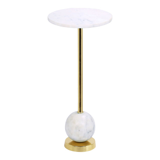 Salo Table d'appoint - Table d'appoint en laiton et marbre Ø25x54 cm