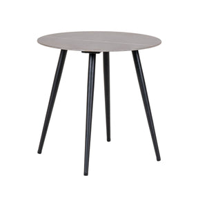 Table d'appoint Lazio - Table d'appoint, plateau en céramique, gris avec pieds noirs ø45x45 cm Table d'appoint Lazio - Table d'appoint, plateau en céramique, gris avec pieds noirs ø45x45 cm