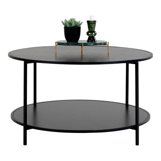 Vita Table basse - Table basse, noir, structure noire Ø8x45 cm