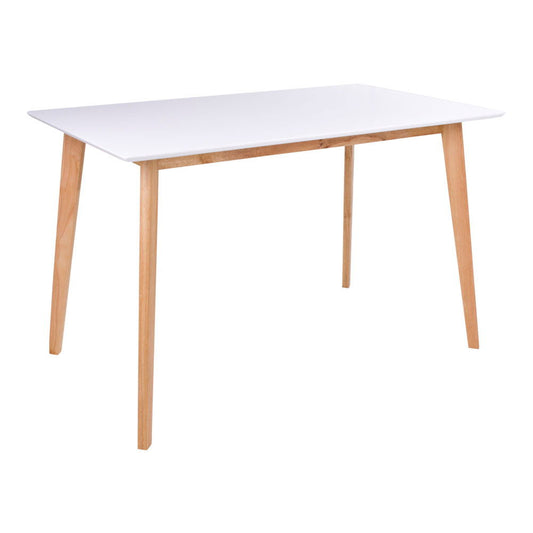Vojens Dining Table - Table à manger, blanc et naturel 7x12xh75 cm