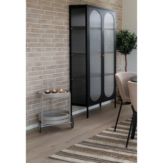 Beja Bar Dessert - Chariot de bar, acier, gris froid, 2 étagères 4x49,5x61 cm