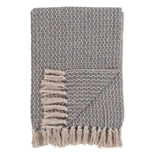 Cort Plaid - Plaid, coton, gris foncé/blanc, design C 13x16 cm