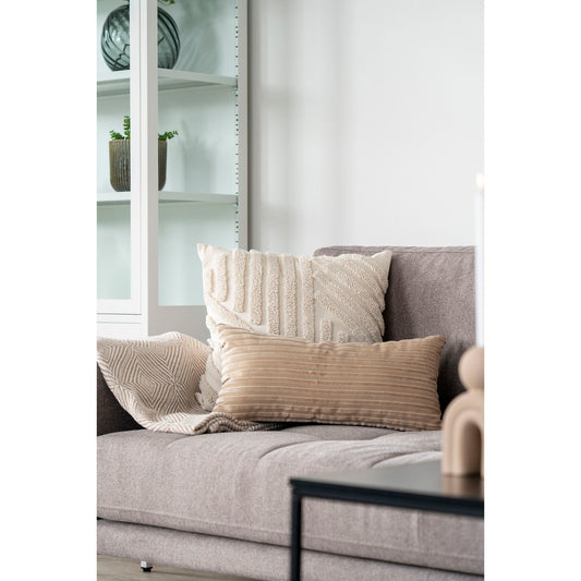 Cort Plaid - Plaid, coton, ivoire/beige, design B 13x16 cm