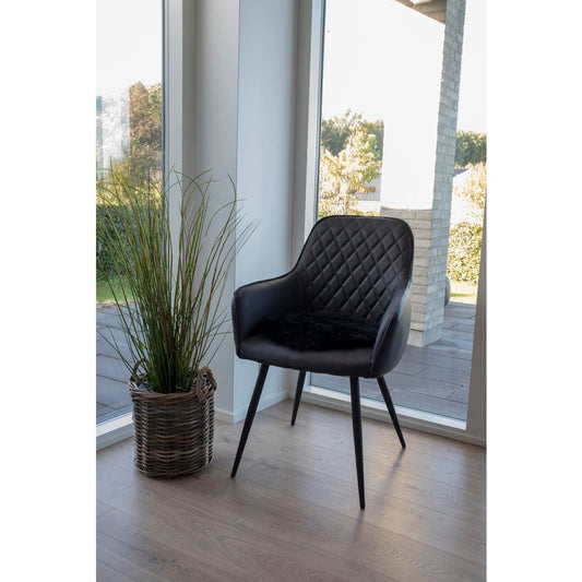 Assise en cuir d'agneau - Assise en cuir d'agneau, noir, Ø35 cm