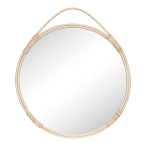 Malo Mirror - Miroir avec bord en rotin, naturel, rond, ø5 cm Malo Mirror - Miroir avec bord en rotin, naturel, rond, ø5 cm