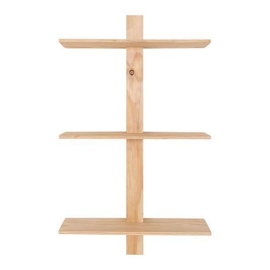 Almelo Shelf - Etagère murale, 3 étagères en bois naturel 5x15x83 cm
