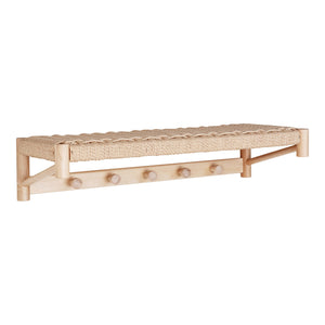 Abano Hat Shelf - Etagère à chapeaux, bois de peuplier, étagère tresse nature 78x31 cm Abano Hat Shelf - Etagère à chapeaux, bois de peuplier, étagère tresse nature 78x31 cm
