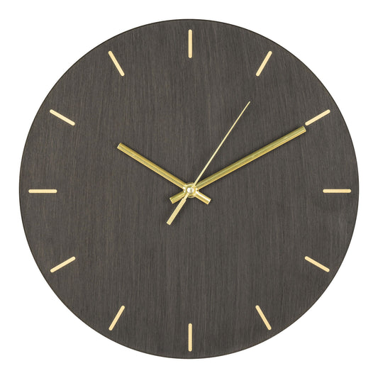 Asti Wall Clock - Horloge murale, métal, structure en bois gris, mouvement silencieux ø3 cm