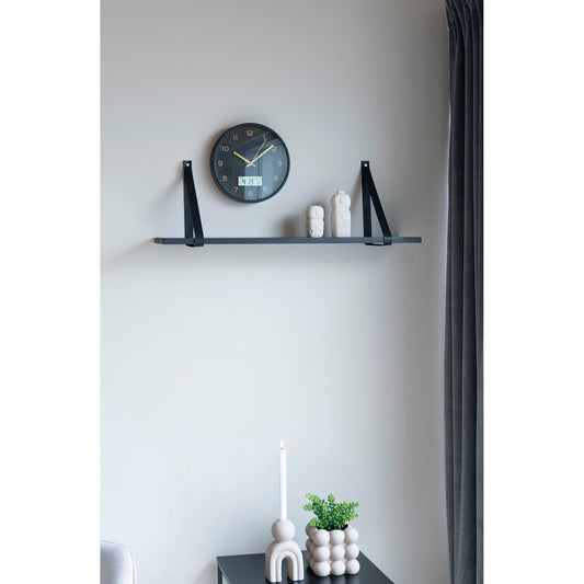 Amiens Wall - Horloge murale à affichage numérique, plastique, noir, mouvement silencieux ø25 cm