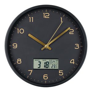 Amiens Wall - Horloge murale à affichage numérique, plastique, noir, mouvement silencieux ø25 cm Amiens Wall - Horloge murale à affichage numérique, plastique, noir, mouvement silencieux ø25 cm