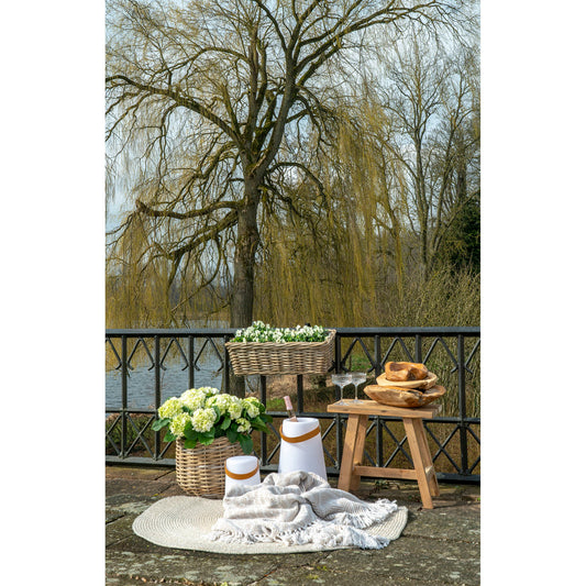 Batu Planters - Jardinières avec suspension, kubu, naturel 6x2x23 cm