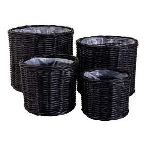 Bogor Baskets - Paniers, rotin kubu, noir lot de 4 Bogor Baskets - Paniers, rotin kubu, noir lot de 4