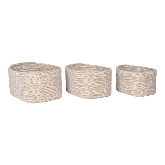 Cadima Baskets - Paniers, coton, beige, lot de 3