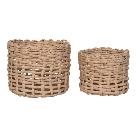 Penela Baskets - Paniers, papier, marron clair, lot de 2