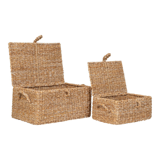 Bogra Baskets - Paniers, jonc de mer/métal, naturel, lot de 2