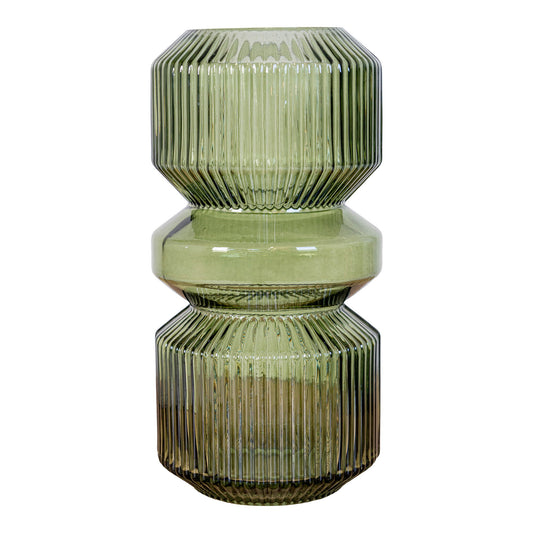 Vase - Vase, verre, vert, ø12x25 cm
