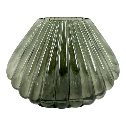 Vase - Vase, verre soufflé bouche, vert, 29x11,5x22 cm
