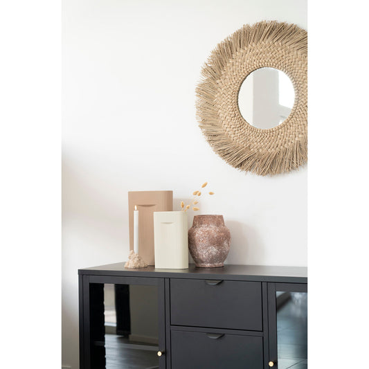 Vase - Vase, céramique, gris, 16,5x6,5x26 cm