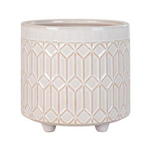 Pot de fleurs - Pot de fleurs, céramique, blanc, rond, moyen, ø15,5x16,5 cm Pot de fleurs - Pot de fleurs, céramique, blanc, rond, moyen, ø15,5x16,5 cm