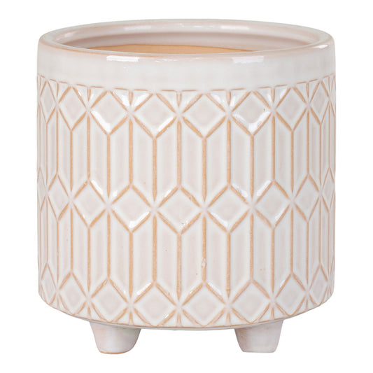 Pot de fleurs - Pot de fleurs, céramique, blanc, rond, grand ø2x19,5 cm