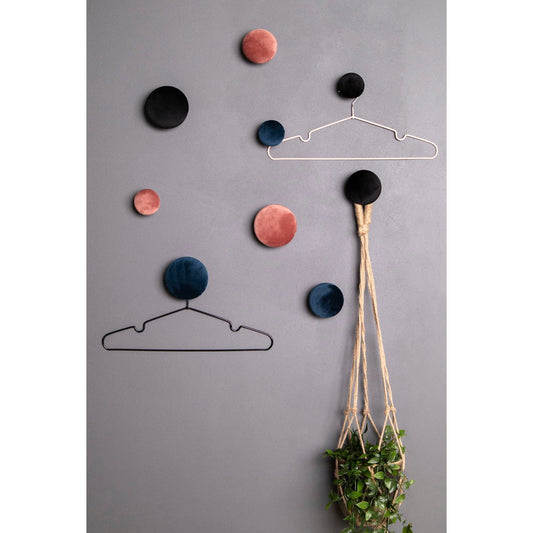 Boutons Gizeh, lot de 3 - Boutons, velours, aspect bleu/laiton, lot de 3