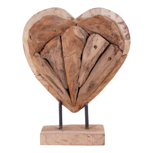 Almada Heart - Décoration coeur en teck, nature, h3 cm Almada Heart - Décoration coeur en teck, nature, h3 cm