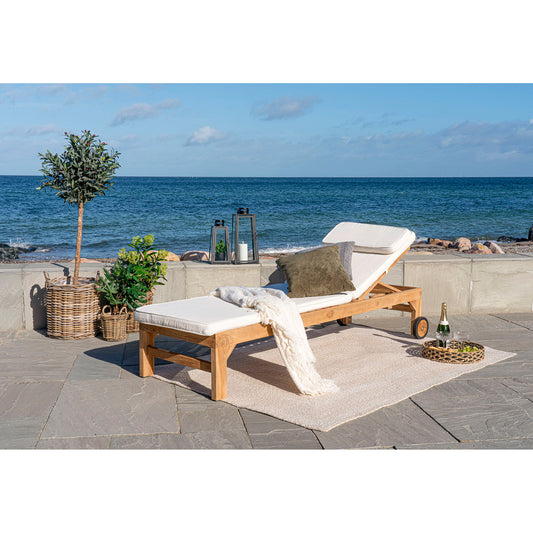 Bain de soleil Andorre - Bain de soleil en bois de teck, nature