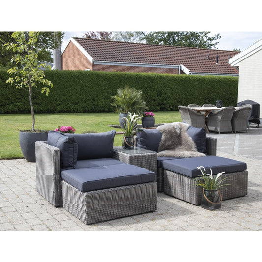 Rossi Lounge Set - Lounge Set in polyrattan, kubu grey