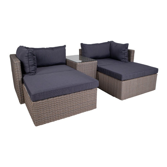 Rossi Lounge Set - Lounge Set in polyrattan, kubu grey