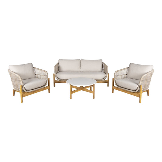 Terracina Lounge Set - Lounge Set, acacia, beige, incl. cushions
