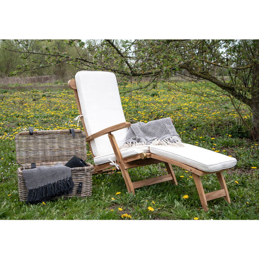 Arrecife Cushion Deck Chair - Chaise longue à coussin en coton, blanc