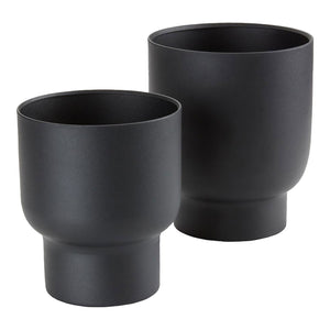 Fulda Flowerpots - Pots de fleurs, métal, noir, lot de 2 Fulda Flowerpots - Pots de fleurs, métal, noir, lot de 2
