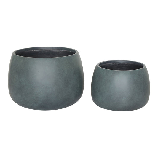 Stanbury Pots - Pots, fibre d'argile, noir/vert lot de 2