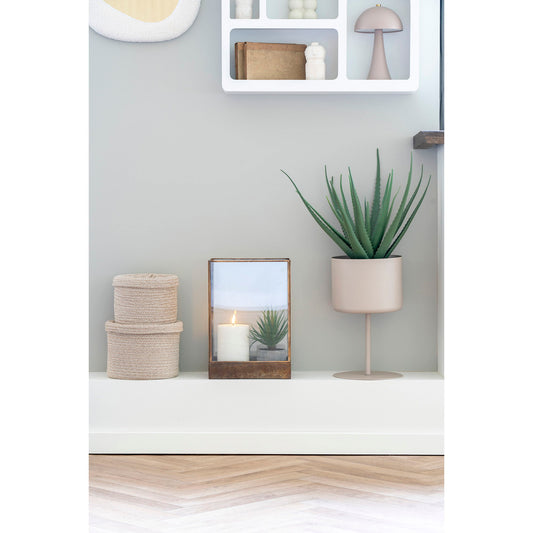 Trofa Flower Stand - Jardinière, acier, sable ø21,5x36 cm