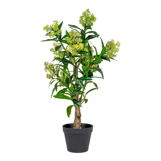 Arbre Skimmia - Plante artificielle, vert H:75 cm