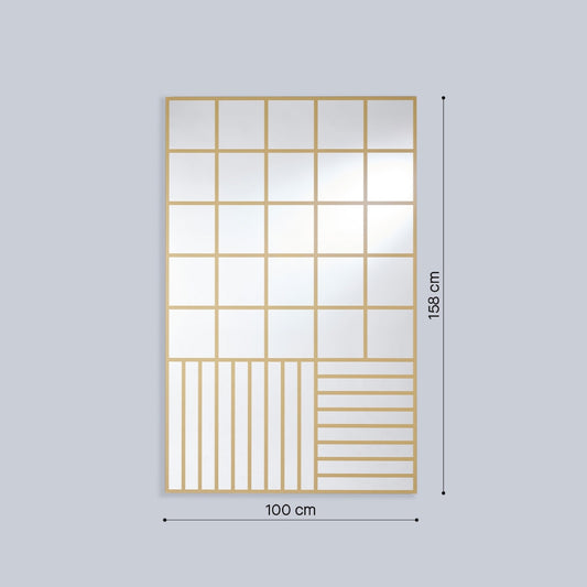 Miroir Grid Gold 100 x 158 cm