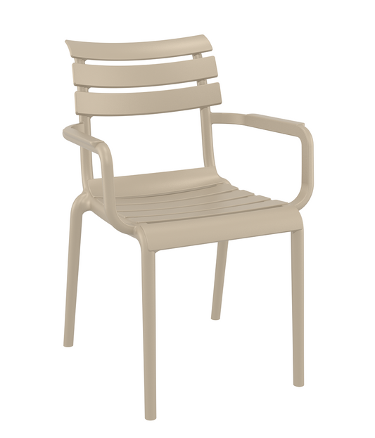 Siesta Paris Chaise de jardin empilable avec accoudoir Taupe (par 2 pièces)